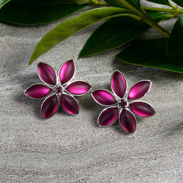 Pink Cherry Blossom Flower Shaped Earrings – Chandras Treasures