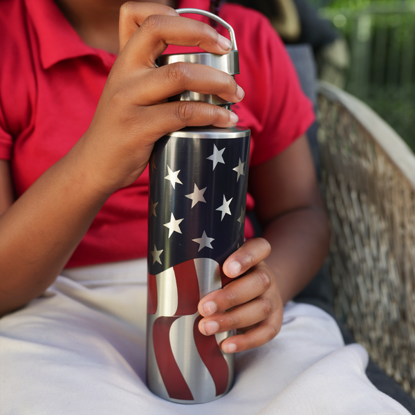 American Flag Stainless Steel Bottle: 24 Ounces – National