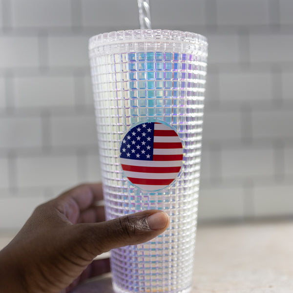 American Flag Stainless Steel Tall Cup with Straw – National Archives Store