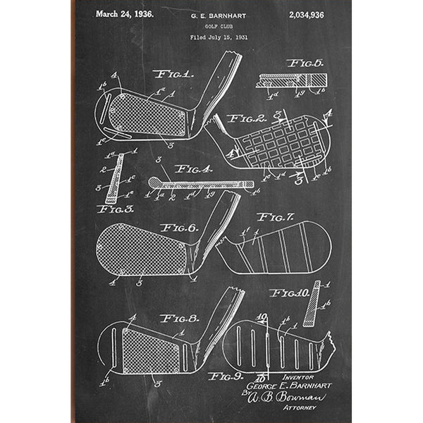 Golf Club Canvas Patent Print – National Archives Store