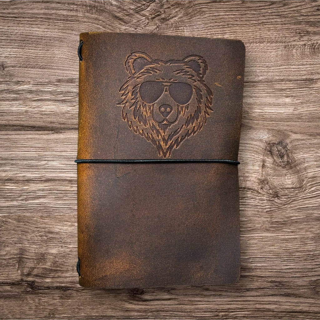 Aviator Bear Handmade Leather Journal