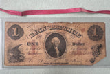 Lucite Historic Bills Art with Red Tape