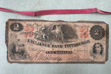 Lucite Historic Bills Art with Red Tape