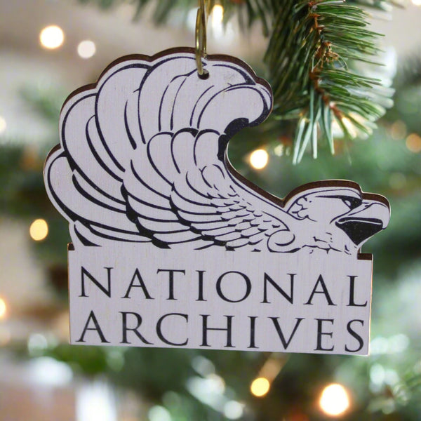 Wooden National Archives Eagle Logo Ornament