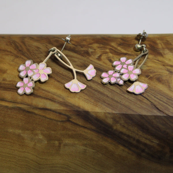 Cherry Blossom Hiroshige Dangle Earrings