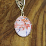 Cherry Blossom Oval Pendant