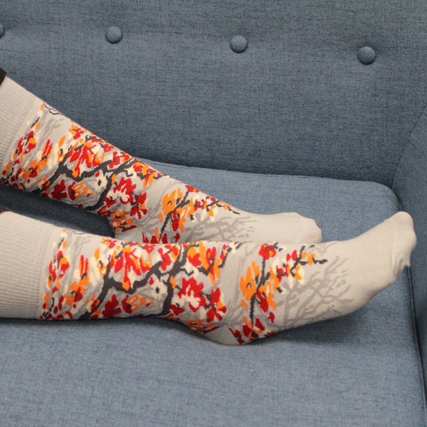 Cherry Blossom Salmon Art Socks