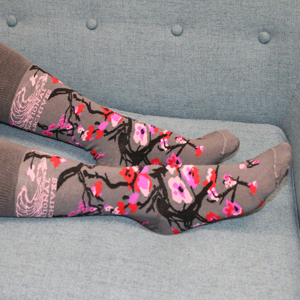 Cherry Blossom Rose Art Socks