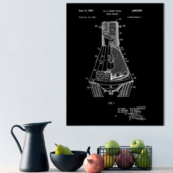 Space Capsule Canvas Patent Print