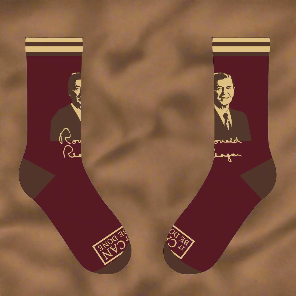 Ronald Reagan It Can Be Done Crew Socks