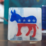 Democrat Donkey Fused Glass Coaster