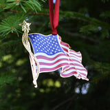 Waving American Flag Ornament