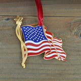 Waving American Flag Ornament