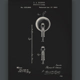 Edison Electric Lamp Canvas Patent Print