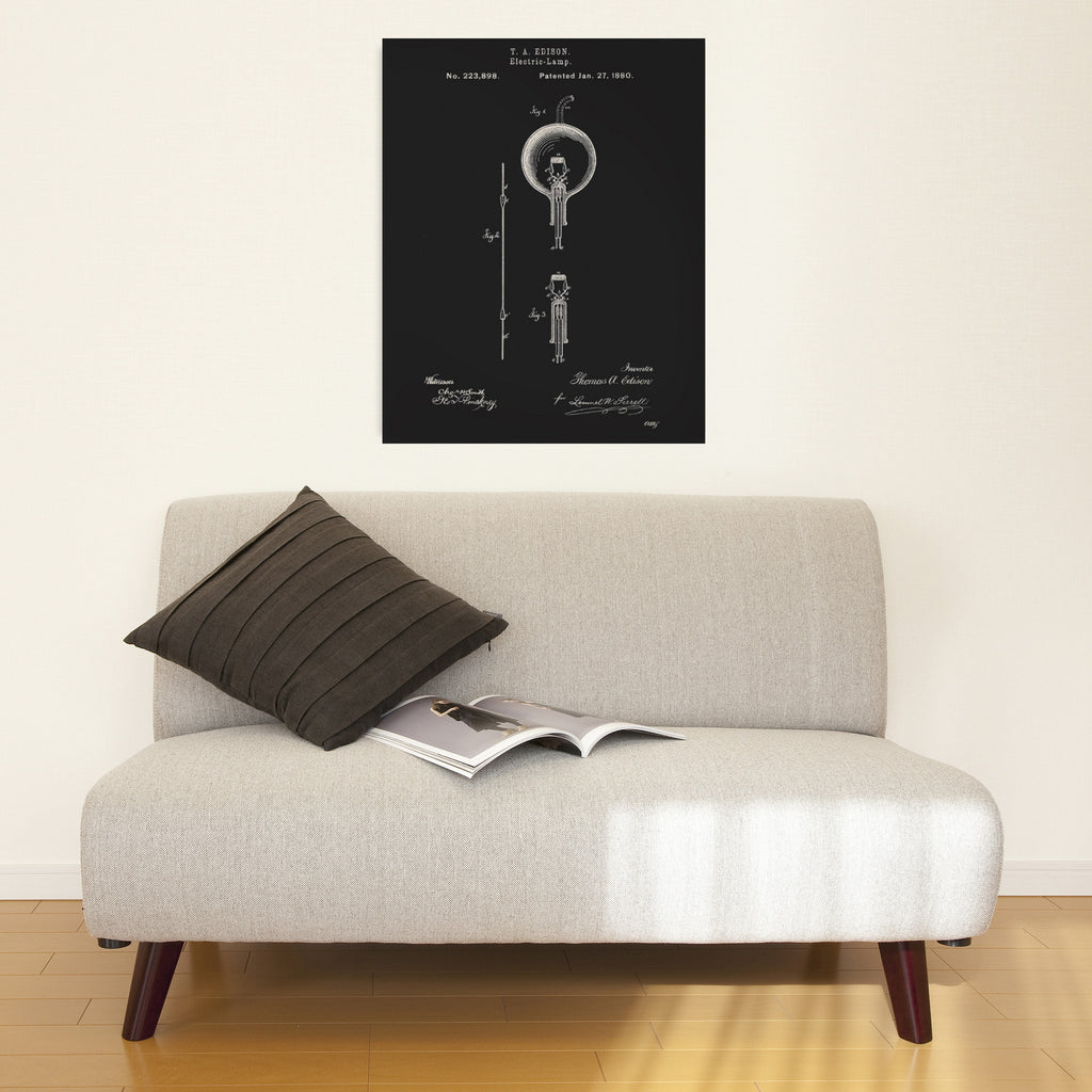 Edison Electric Lamp Canvas Patent Print