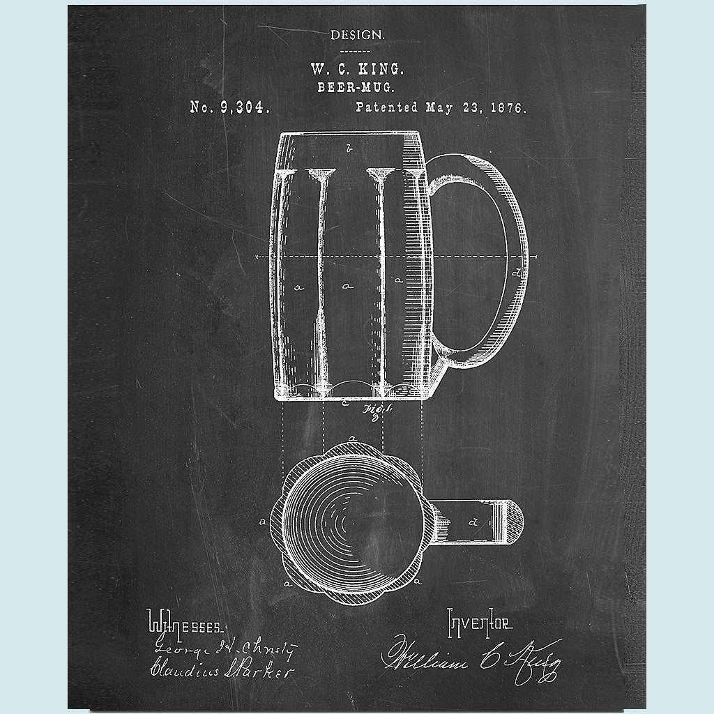 Beer Mug Canvas Patent Print – National Archives Store