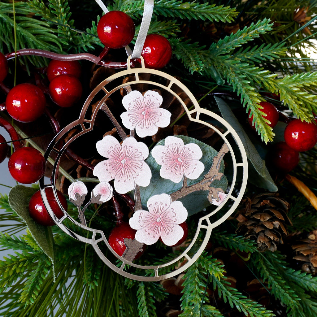 Cherry Blossom Metal Ornament